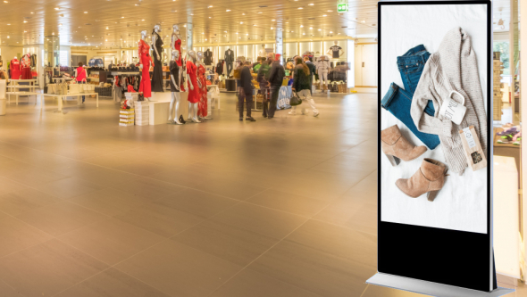 Напольные рекламные экраны для помещений
