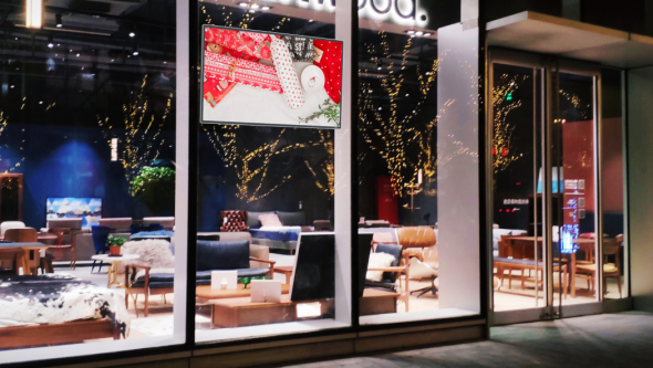 Настенные рекламные экраны для помещений